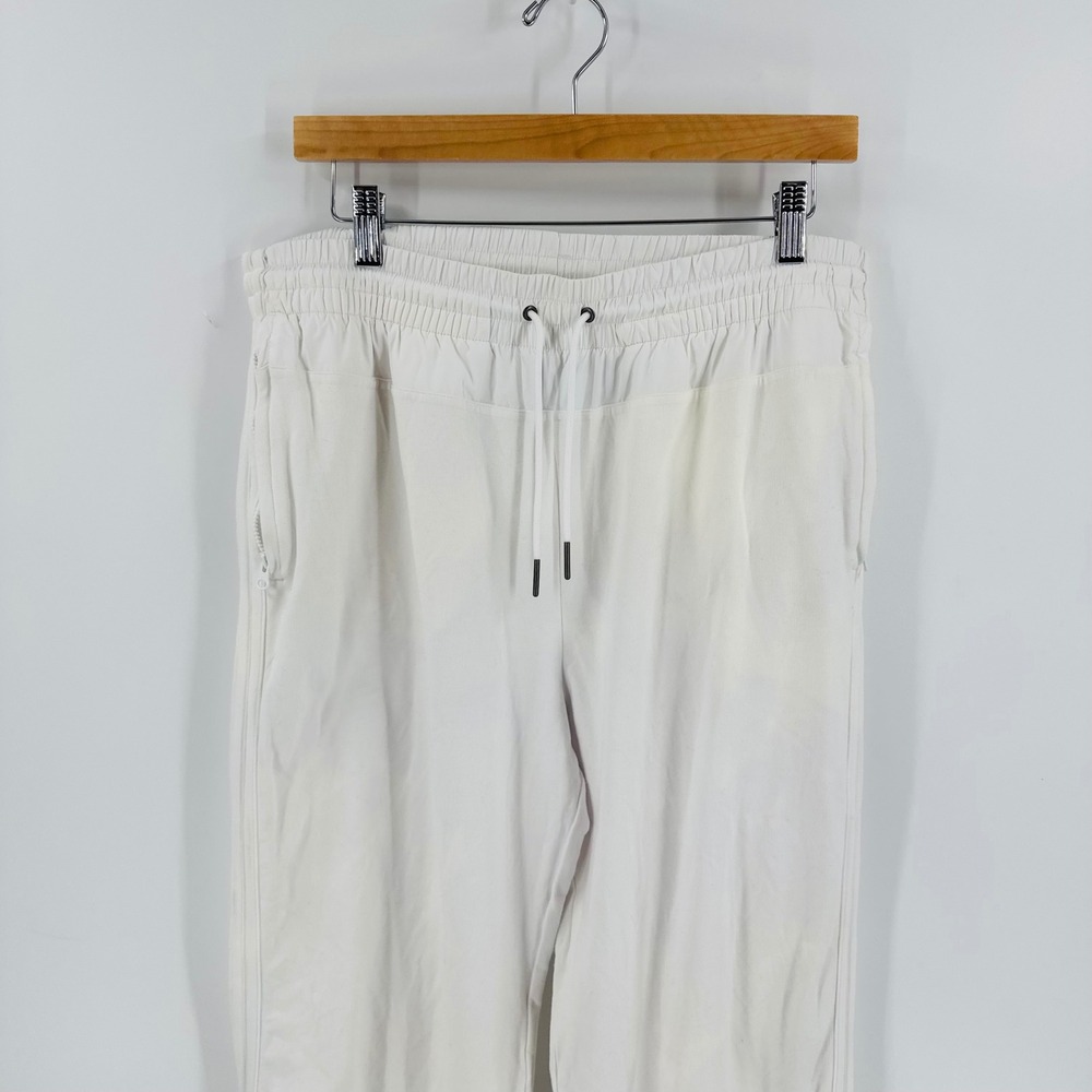 Adidas Stella McCartney White Jogger Pants Tapered Zip Cuff Size 44 Activewear - Picture 5 of 8
